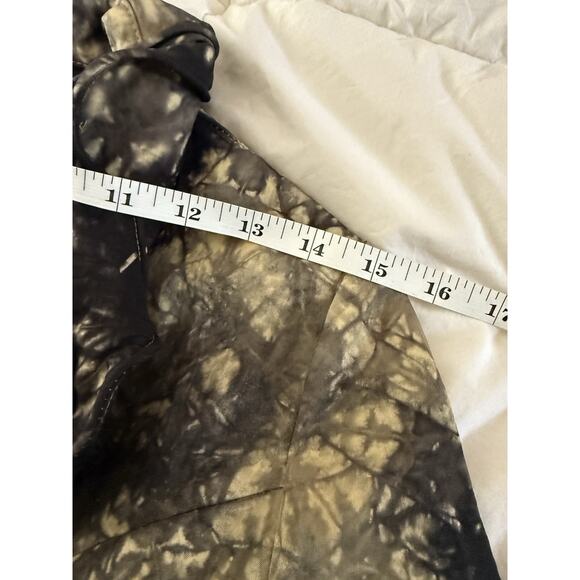 Design Todays Small Jacket Black Tan Tie Dye Wire Ruffle Collar Art Big Button - Picture 10 of 11
